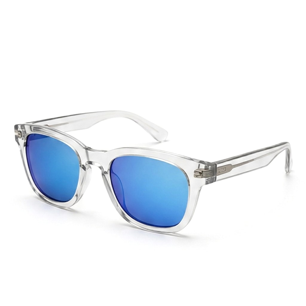 GLACIER — crystal frame with blue mirror lens
