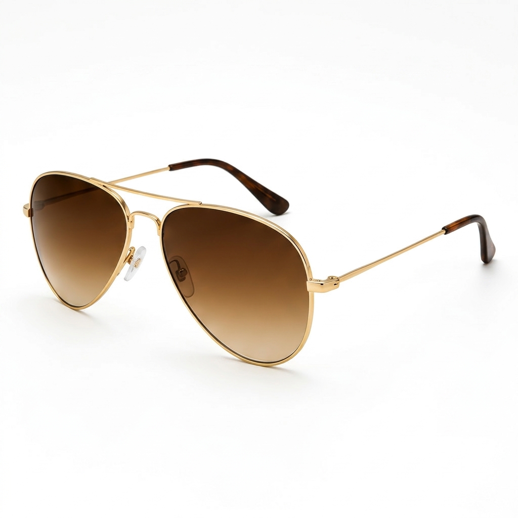 MERIDIAN — gold aviator sunglasses with gradient brown lenses