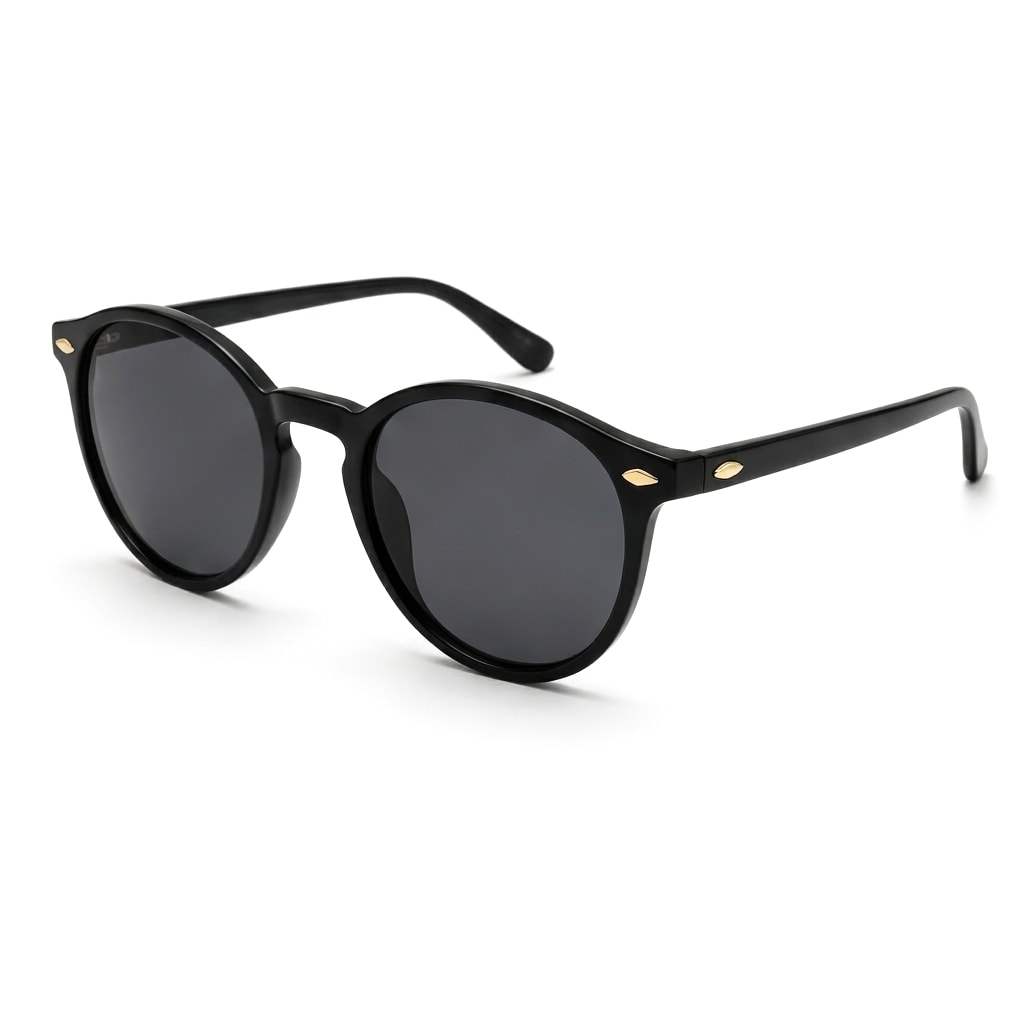 NOCTURNE — black panto acetate frame